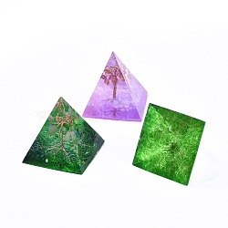 Orgonite Pyramid, Resin Pointed Home Display Decorations, with Brass Findings Inside, Mixed Color, 47~50x47~50x47~50mm(DJEW-L014-F01)
