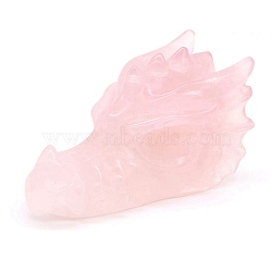 Natural Rose Quartz Ornament Home Desktop Decoration Craft, Dragon, 50mm(PW-WG52939-15)