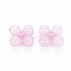 Transparent Acrylic Beads, Dyed, Ten Shape, Pearl Pink, 13x13x5mm, Hole: 1.5mm, about 1510pcs/500g(MACR-S373-02E-10)