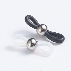 Eyeglass Holders, Glasses Rubber Loop Ends, with 302 Stainless Steel Findings, Long-Lasting Plated, Mixed Color, 20x7x2~6mm, Hole: 3x2mm(STAS-I139-01)