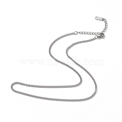 304 Stainless Steel Curb Chain Necklace for Men Women, Stainless Steel Color, 15.87 inch(40.3cm)(NJEW-K245-015A)