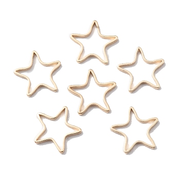 Brass Linking Rings, Star, Real 14K Gold Plated, 10.5x11x1mm