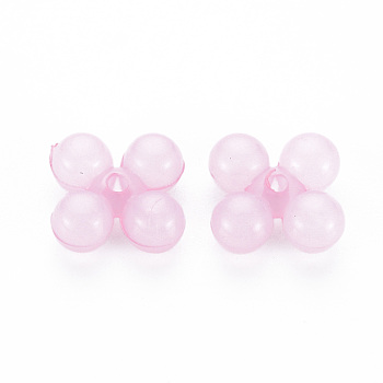 Transparent Acrylic Beads, Dyed, Ten Shape, Pearl Pink, 13x13x5mm, Hole: 1.5mm, about 1510pcs/500g
