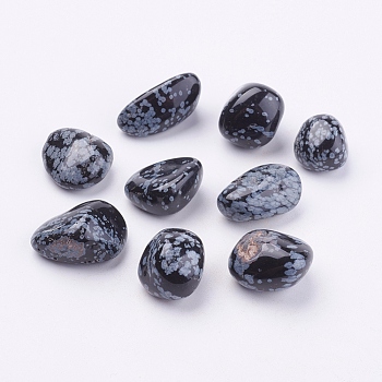 Natural Snowflake Obsidian Beads, Healing Stones, for Energy Balancing Meditation Therapy, Tumbled Stone, No Hole/Undrilled, Nuggets, 16~33x16~25x10~20mm