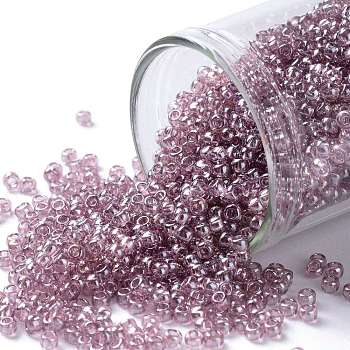 TOHO Round Seed Beads, Japanese Seed Beads, (110) Transparent Luster Light Amethyst, 11/0, 2.2mm, Hole: 0.8mm, about 1110pcs/bottle, 10g/bottle