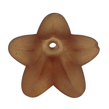 Chocolate Frosted Transparent Acrylic Flower Beads, about 16mm in diameter,12mm thick, hole: 1.5mm