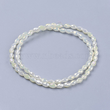 1 verre brin electroplate perles brins(X-EGLA-J013-4X6mm-F03)-5