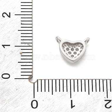 925 Sterling Silver Micro Pave Clear Cubic Zirconia Heart Charms(STER-A034-01P)-3