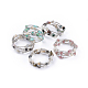 Five Loops Natural & Synthetic Mixed Stone Wrap Bracelets(BJEW-JB04488)-1