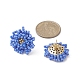 Glass Seed Braided Beaded Flower Stud Earrings(EJEW-MZ00072-02)-3