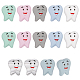 14Pcs 7 Colors Tooth Food Grade Eco-Friendly Silicone Beads(SIL-FH0001-06)-1