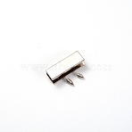 Zinc Alloy Bag Corner Protector Edging Frame, with Screw, Rectangle, Platinum, 9x25x7mm, Hole: 2.5mm(PALLOY-WH0084-79C-03)