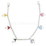 Alloy Trousers Chain, with Resin Mushroom Charms, Platinum, 570mm(HJEW-WH20071-002P)