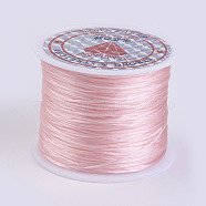 Flat Elastic Crystal String, Elastic Beading Thread, for Stretch Bracelet Making, Misty Rose, 0.5mm, about 49.21 yards(45m)/roll(EW-P002-0.5mm-A12)