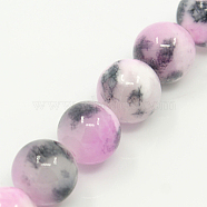 Natural Persian Jade Beads Strands, Dyed, Round, Thistle, 10mm, Hole: 1mm, about 38pcs/strand, 16 inch(G-D434-10mm-13)