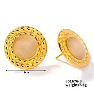 Cute Candy Round Button Cat Eye Stud Earrings for Summer, Golden, 2mm(DG6312-8)