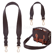 WADORN 2Pcs 2 Style PU Leather Bag Handles, with Alloy Swivel Clasp, for Bag Straps Replacement Accessories, Coconut Brown, 36.5~78x3~3.8x0.35~3.5cm, 1pc/style(DIY-WR0003-18B)