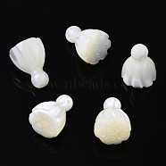 Natural Trochid Shell/Trochus Shell Beads, Lotus, 11x9mm, Hole: 0.9mm(SSHEL-N032-39)