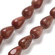 Synthetic Goldstone Beads Strands, Teardrop, 12x8mm, Hole: 1.2mm, about 33~34pcs/strand, 15.16~16.54''(38.5~42cm)(G-B106-A06-02)