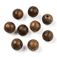 Natural Wenge Wood Beads, Lead Free, Round, Dyed, Coconut Brown, 6~6.5mm, Hole: 1.5~2mm, about 5000pcs/500g(WOOD-S659-17-LF)