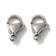 Tarnish Resistant 304 Stainless Steel Lobster Claw Clasps, Parrot Trigger Clasps, Manual Polishing, 11x7x3.5mm, Hole: 1mm(STAS-R050-11x7mm)