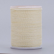 Round Waxed Polyester Cord, Taiwan Waxed Cord, Twisted Cord, PapayaWhip, 1mm, about 12.02 yards(11m)/roll(YC-G006-01-1.0mm-16)