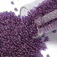 TOHO Round Seed Beads, Japanese Seed Beads, (205) Gold Luster Dark Amethyst, 11/0, 2.2mm, Hole: 0.8mm, about 1110pcs/10g(X-SEED-TR11-0205)