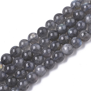 Natural Labradorite Beads Strands, Round, 6~7mm, Hole: 0.7mm, about 62pcs/strand, 15.12 inch(38.4cm)(G-N328-011A)