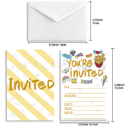 SUPERDANT Invitation Cards, for Birthday Wedding Party, with Paper Envelopes, Rectangle with Mixed Pattern, Colorful, 15.2x10.1cm, 30sheets/set(DIY-SD0001-05I)
