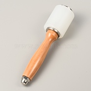 Stainless Steel Leathercraft Hammer, with Nylon Hammer Head, BurlyWood, 21x4.95cm(TOOL-H007-03C)