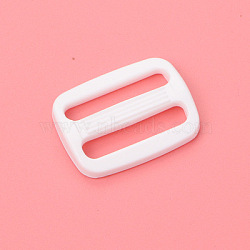 Plastic Slide Buckle Adjuster, Multi-Purpose Webbing Strap Loops, for Luggage Belt Craft DIY Accessories, White, 26x22x3.5mm(PURS-PW0001-157A-19)