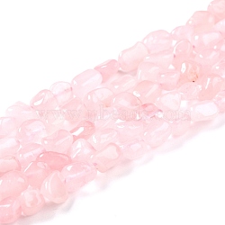 Natural Rose Quartz Beads Strands, Nuggets, Tumbled Stone, 5~8.5x5.5~7x3.5~4mm, Hole: 0.7mm, about 64pcs/strand, 16.34''(41.5cm)(G-G018-13B)
