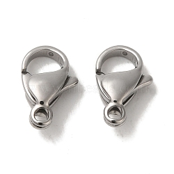 304 Stainless Steel Lobster Claw Clasps, Parrot Trigger Clasps, Manual Polishing, 11x7x3.5mm, Hole: 1mm(STAS-R050-11x7mm)