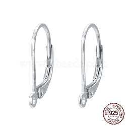925 Sterling Silver Hoop Earrings, Leverback Earrings, Silver, 16x9x1.5mm, Hole: 1mm, Pin: 0.8mm(X-STER-P032-06S)