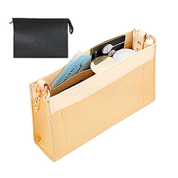 PU Leather Bag Organizer Insert, Handbag & Tote Shaper, with Zinc Alloy Spring Gate Ring, Rectangle, Wheat, 11.5x17.5x5cm(FIND-WH0120-17A)