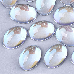 Transparent Glass Cabochons, AB Color Plated, Oval, Clear AB, 18x13x7mm(X-EGLA-N004-02A-01)