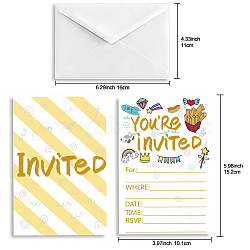 SUPERDANT Invitation Cards, for Birthday Wedding Party, with Paper Envelopes, Rectangle with Mixed Pattern, Colorful, 15.2x10.1cm, 30sheets/set(DIY-SD0001-05I)