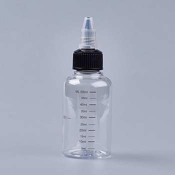 Transparent PET Plastic Empty Bottle, for Subpackaging Shamboo, Skincare, Oil Paint, Glue, Clear, 10.7cm, Capacity: 60ml(2.02 fl. oz)