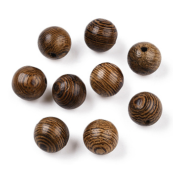 Natural Wenge Wood Beads, Lead Free, Round, Dyed, Coconut Brown, 6~6.5mm, Hole: 1.5~2mm, about 5000pcs/500g