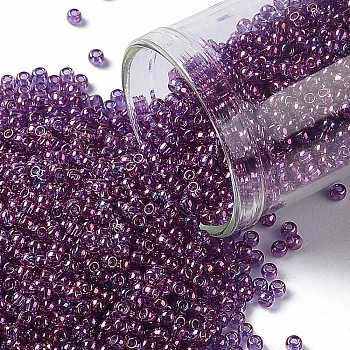 TOHO Round Seed Beads, Japanese Seed Beads, (205) Gold Luster Dark Amethyst, 11/0, 2.2mm, Hole: 0.8mm, about 1110pcs/10g