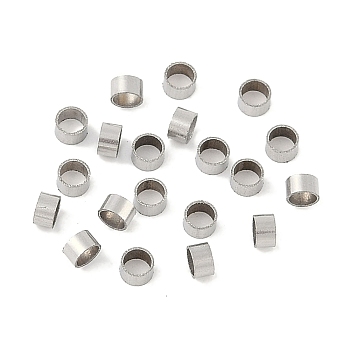 Non-Tarnish 304 Stainless Steel Tube Beads, Stainless Steel Color, 2x2.5mm, Hole: 2.1mm