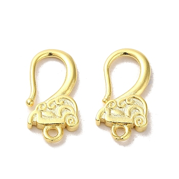 Brass Stud Earring Findings, Real 24K Gold Plated, 15.5x8x2mm, Hole: 1.2mm, Pin: 0.82mm