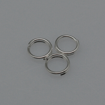 Brass Split Rings, Double Loops Jump Rings, Platinum, 7x1.2mm, about 5.8mm inner diameter