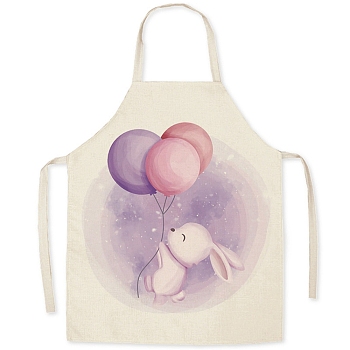 Cute Easter Egg Pattern Polyester Sleeveless Apron, with Double Shoulder Belt, for Household Cleaning Cooking, Plum, 470x380mm
