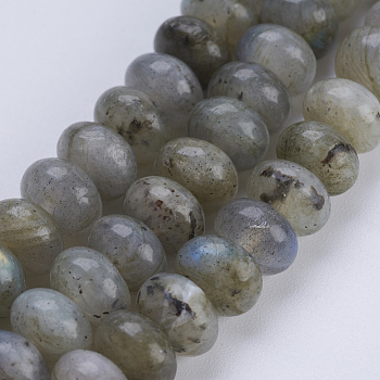 Natural Labradorite Beads Strands, Rondelle, 8x5~5.5mm, Hole: 0.8mm, about 70~74pcs/strand, 14.8  inch~15.3 inch(37.5~39cm)