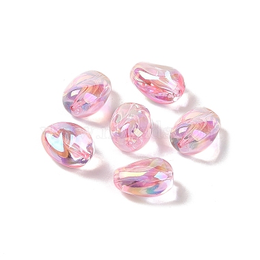 Pearl Pink Barrel Acrylic Beads