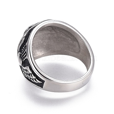 304 Stainless Steel Signet Rings for Men(RJEW-O032-11AS)-3