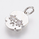 Brass Micro Pave Cubic Zirconia Charms(ZIRC-F083-012P-RS)-1