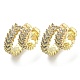 Brass Micro Pave Cubic Zirconia Cuff Earrings(EJEW-I300-09G)-1