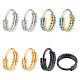 Dicosmetic 8piezas 4 aretes de aro con anillo retorcido de colores para niña y mujer(STAS-DC0008-52)-1